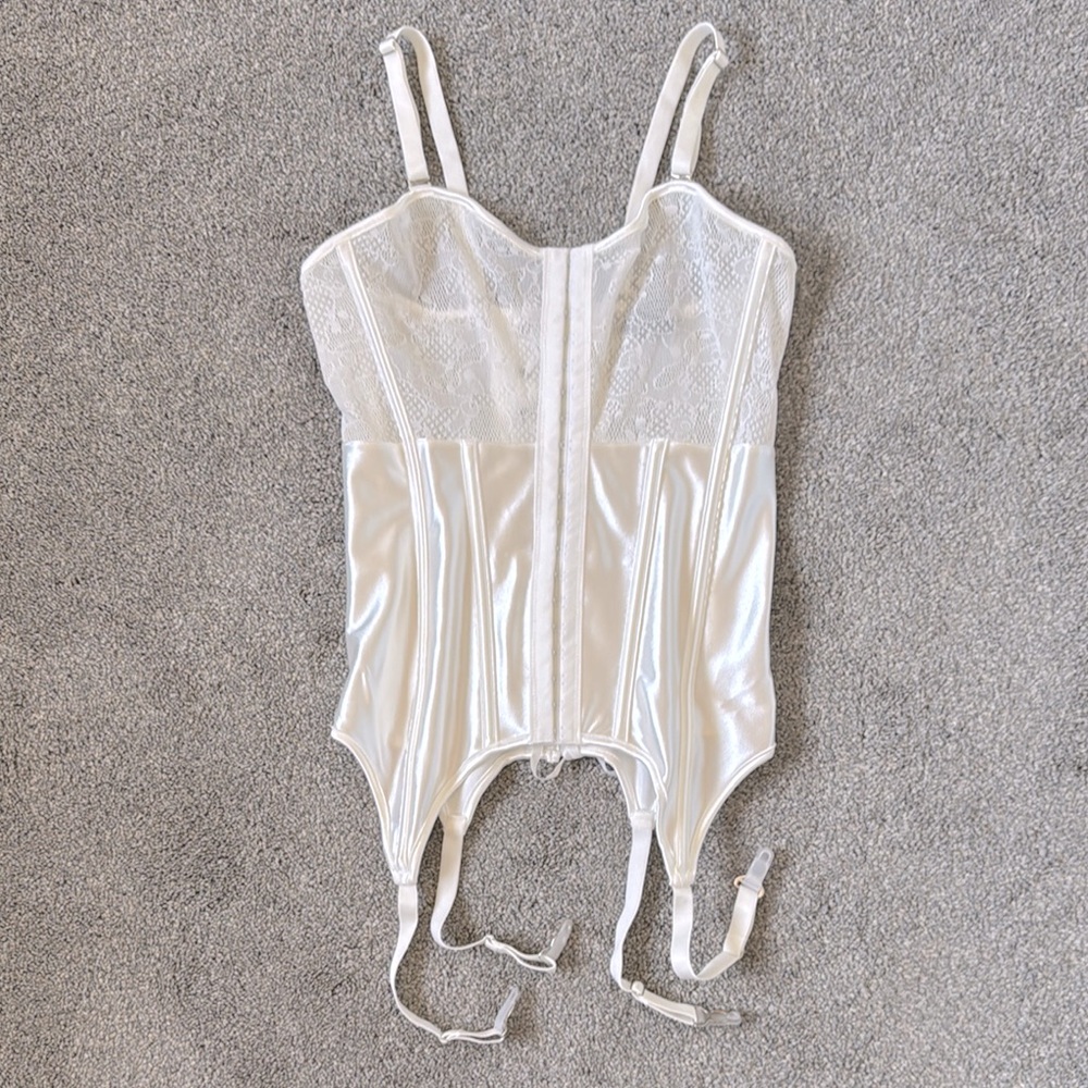 White Satin and Lace Corset